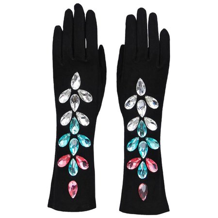 Yves Saint Laurent Crystal Beaded Gloves For Sale at 1stdibs