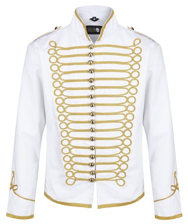 White and Gold Military Jacket 1