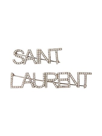 Saint Laurent Logo Crystal Set of Two Brooches | SaksFifthAvenue