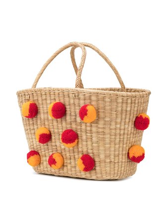 Nannacay pom-pom Embellished Basket - Farfetch