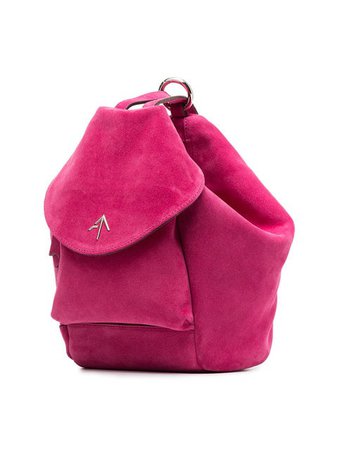 MANU ATELIER fuchsia Fernweh Mini suede backpack