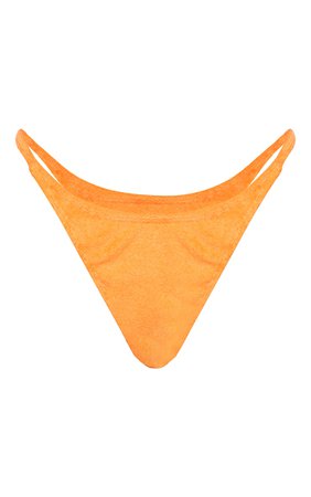 Orange Towel Mini Thong Bikini Bottoms | PrettyLittleThing USA
