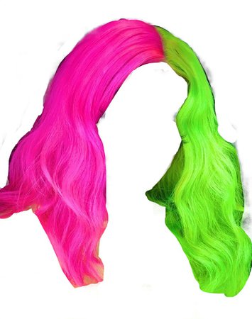 pink and green half and half hair dye