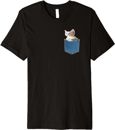 Kitten Climbing out Pocket T-Shirt