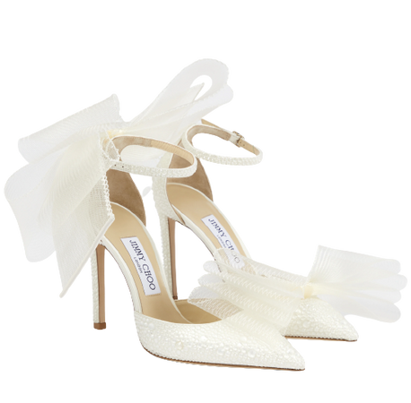 JIMMY CHOO Averly 100 bow-trimmed pumps