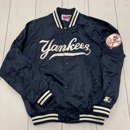 Vintage 90s Starter New York Yankees bomber jacket... - Depop