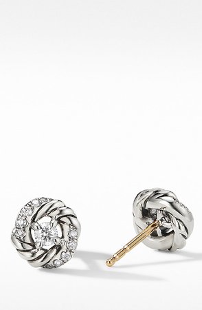 Petite Infinity Stud Earrings with Diamonds in Sterling Silver