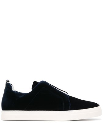 Blue Pierre Hardy Slider Velvet Slip-On Sneakers | Farfetch.com
