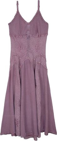 Lilac Renaissance Sleeveless Maxi Dress-L in Rayon