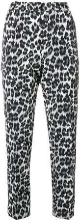 leopard print tailored trousers