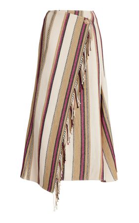 Abriana Striped Linen Maxi Wrap Skirt By Ulla Johnson | Moda Operandi