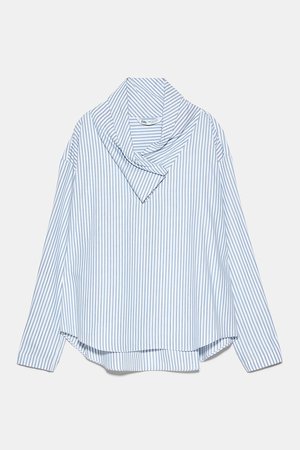 WRAP COLLAR STRIPED BLOUSE-View All-SHIRTS | BLOUSES-WOMAN | ZARA United States