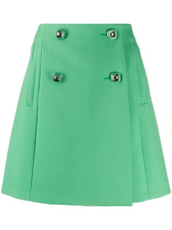 Prada double breasted skirt green P155RS2021XA5 - Farfetch