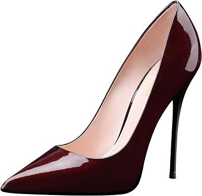 Amazon.com | Sexy Pointed Toe High Heel Stiletto Pumps - Leather Slip On Shoes for Women | Pumps
