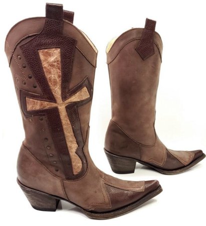 Women’s studded cross cowboy boots