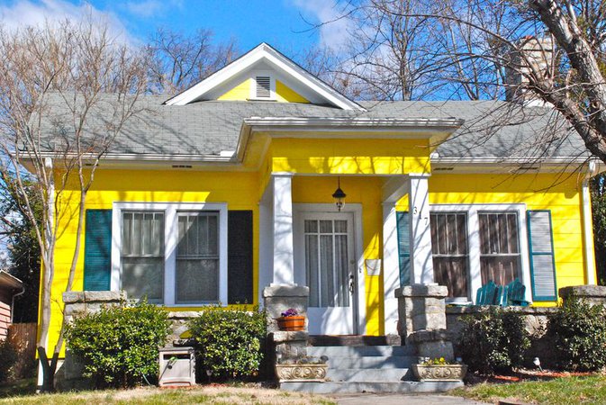 Houses of the Rainbow- Lemon Yellow - Greensboro Daily Photo