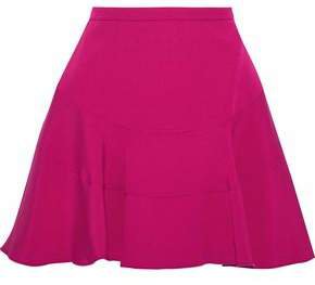 Flared Crepe De Chine Mini Skirt