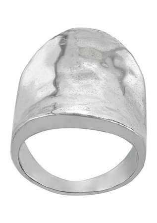 Infinity Silver Sterling Silver Concave Hammered Band Ring