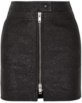 Metallic Textured-leather Mini Skirt