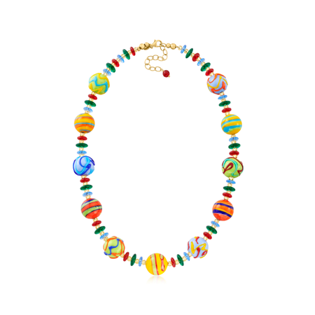 Ross-Simons Italian Multicolored Murano Glass Bead Necklace