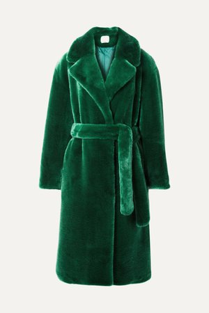 Green Luxe oversized faux fur coat | Tibi | NET-A-PORTER