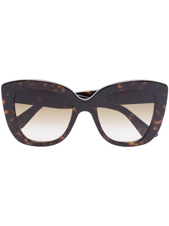 Gucci Eyewear tortoiseshell-effect oversize-frame sunglasses - FARFETCH