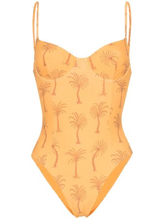 Onia Isabella palm tree print swimsuit £175 - Fast Global Shipping, Free Returns