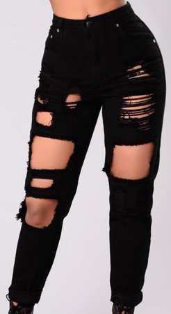 Black ripped jeans