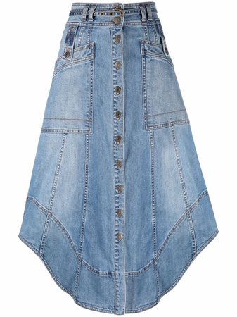Shop Ulla Johnson high-waisted denim skirt with Express Delivery - FARFETCH