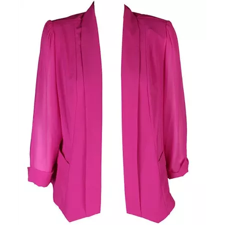 City Chic Plus Size Pink Chiffon-Sleeve Blazer XS-14 - Google Express