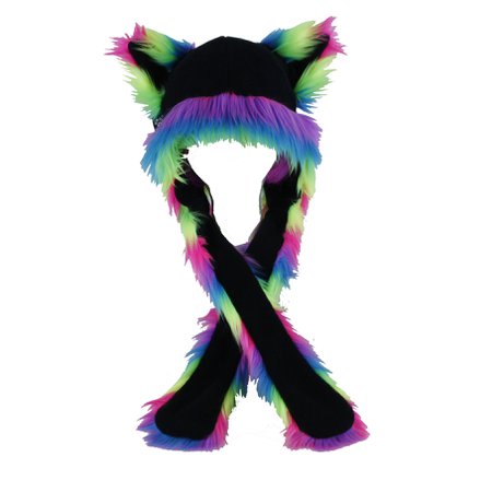 Neon Rainbow Fur Fluffy Mew III