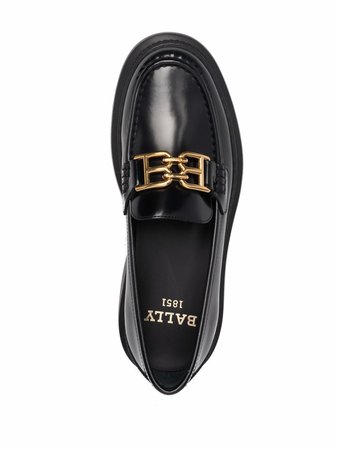 Shop Bally logo-charm leather loafers with Express Delivery - FARFETCH