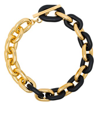Paco Rabanne Leather Trim Chain Necklace - Farfetch