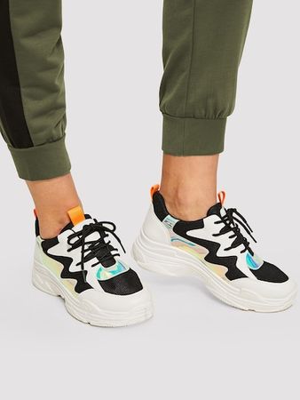 Lace-up Chunky Sole Sneakers | SHEIN