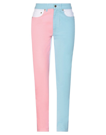Pink and Blue Split Denim Jeans
