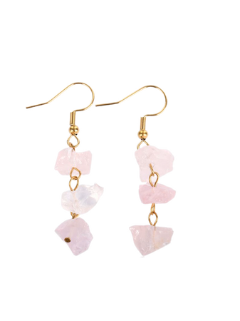 pink crystal stones earrings jewelry