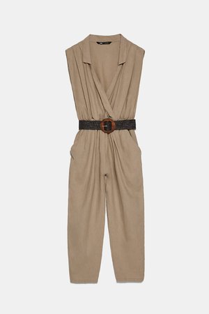 BELTED RUSTIC JUMPSUIT | ZARA United States