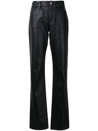 Shop The Attico leather-effect coated straight-leg jeans with Express Delivery - FARFETCH
