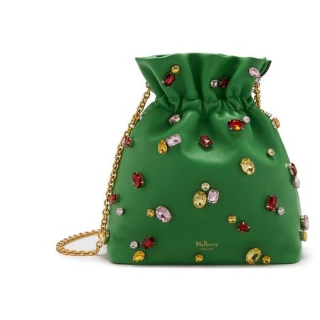 green leather mulberry bucket bag