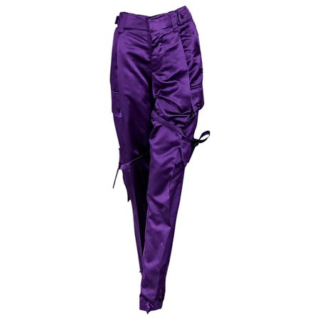 silk purple pants