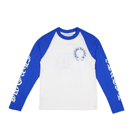 Chrome Hearts Horseshoe Long Sleeve T-Shirt White/Blue – Crown Forever