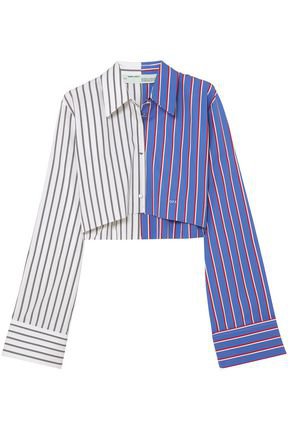 Cropped striped cotton-twill shirt | OFF-WHITE™ | Sale up to 70% off | THE OUTNET