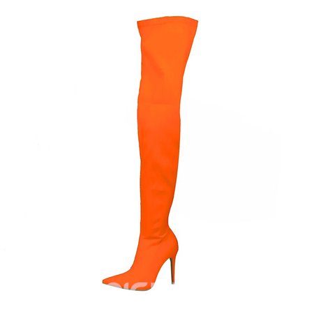 orange thigh high boots