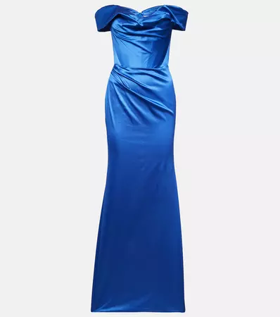 Draped Satin Gown in Blue - Vivienne Westwood | Mytheresa