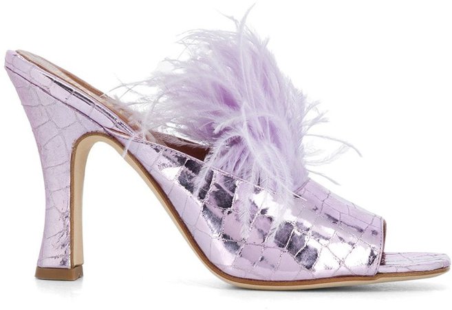 Lila 105mm feather-embellished sandals