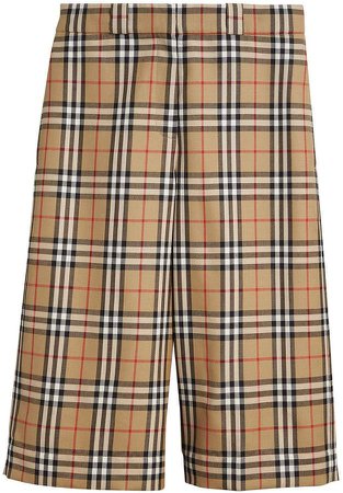 Vintage Check Wool Tailored Shorts