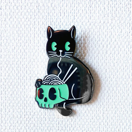 vinyl fantasy ramen cat pin