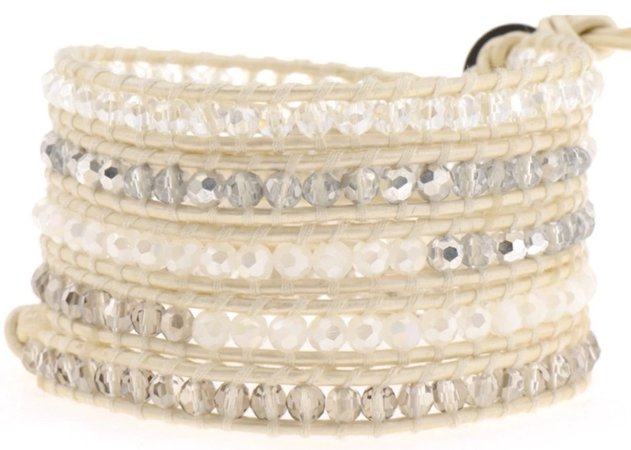 white beaded wrap bracelet