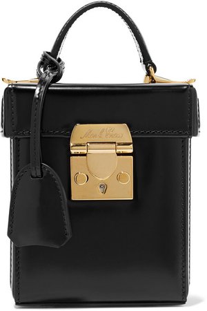 Mark Cross | Grace small glossed-leather shoulder bag | NET-A-PORTER.COM