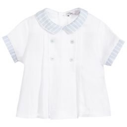 Patachou - Baby Boys White Linen Shirt | Childrensalon Outlet